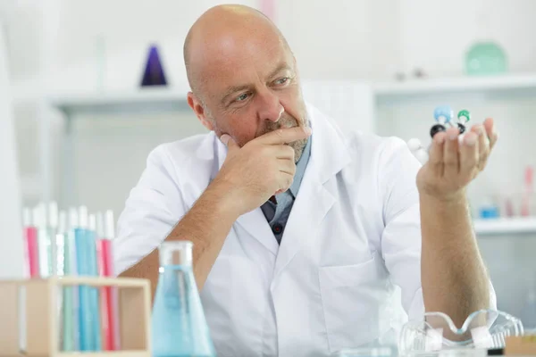 Senior Scientist Working Lab — Stock Photo, Image