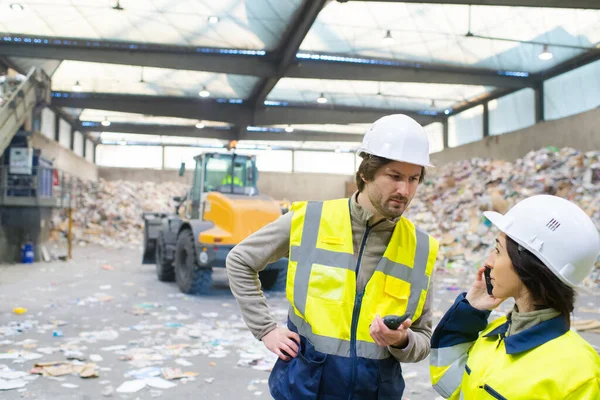 portrait of recycling factory workers