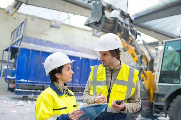 Lavoratori Discarica — Foto Stock