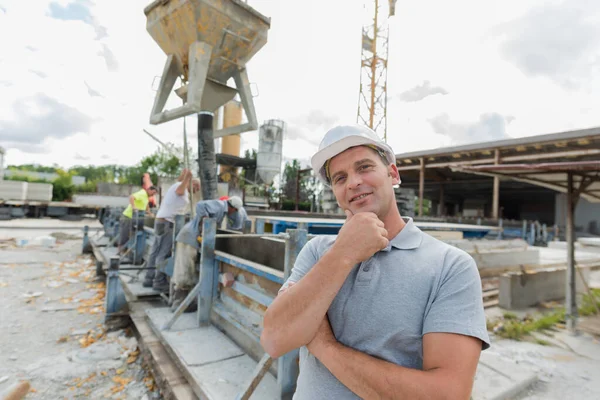 Retrato Capataz Canteiro Obras — Fotografia de Stock