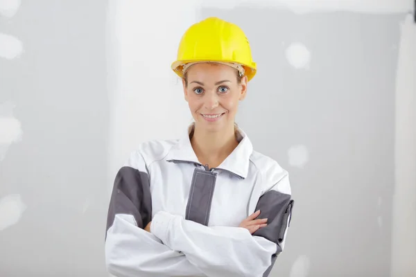 Mujer Profesional Con Chaqueta Casco —  Fotos de Stock