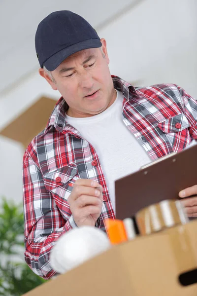 Porträtt Människan Skriva Urklipp — Stockfoto