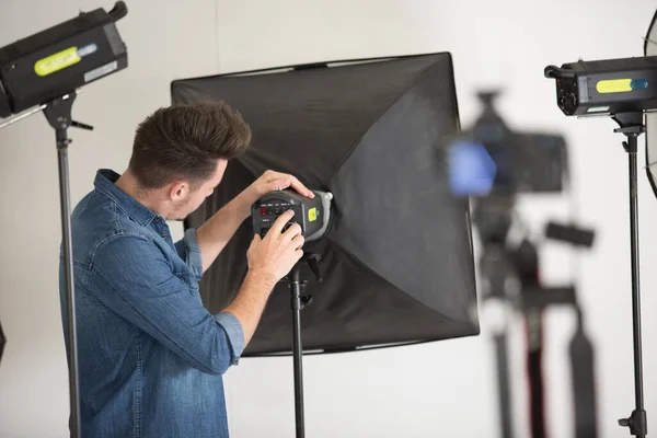 Temporizador Ajuste Fotógrafo Caja Luz Estudio —  Fotos de Stock