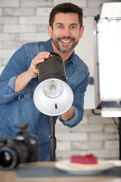 Closeup Confident Happy Man Photograph — Stock Photo, Image