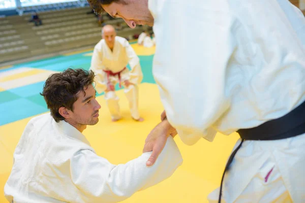 Portret Van Mannen Judo Hold — Stockfoto