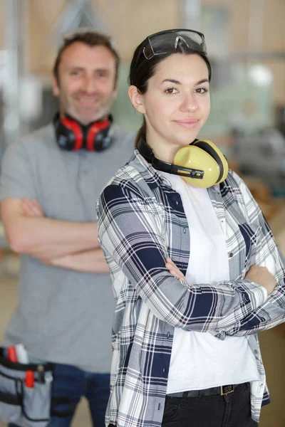 Ritratto Apprendista Supervisore Donna Officina — Foto Stock