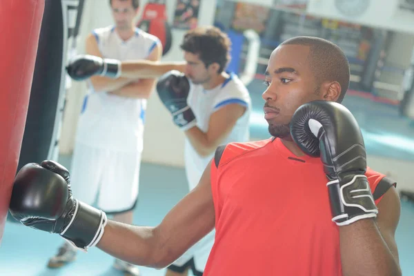 Dos Jóvenes Entrenamiento Boxeo — Foto de Stock