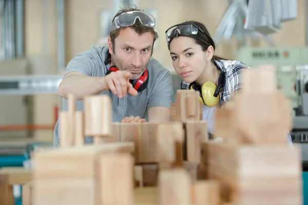 Gleeful Trainee Instructor Standing Construction — Stock Photo, Image