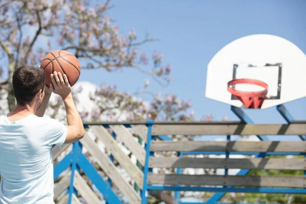 Giocatore Basket Americano Africano Mostrando Sue Abilità — Foto Stock