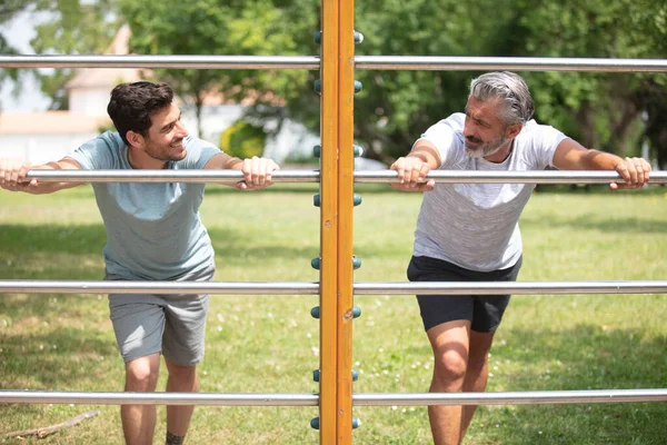 Two Men Doing Sport Outdoors — Stock Photo, Image