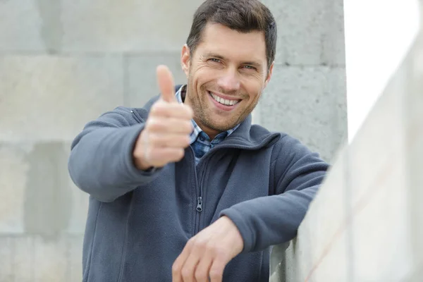 Sexy Young Construction Worker Giving Thumbs — Stock Photo, Image