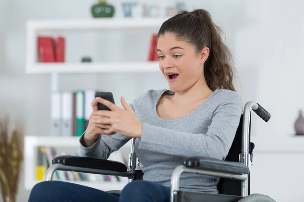 Woman Wheelchair Euphoric Expression — Stock Photo, Image