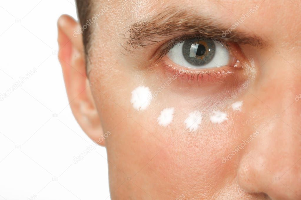 Eye cream treatment, antiaging skin concept
