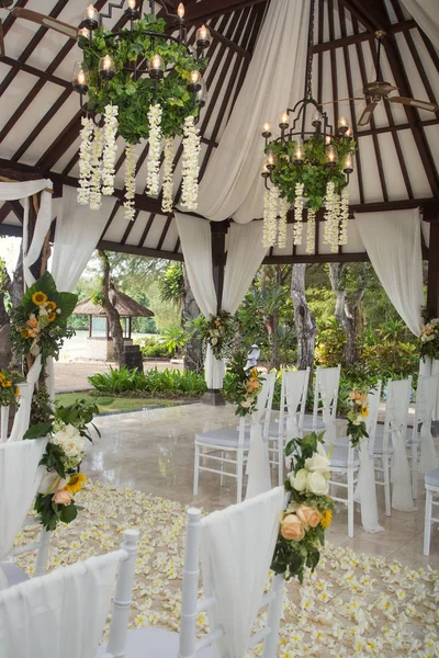 Configuração Casamento Romântico Gazebo — Fotografia de Stock