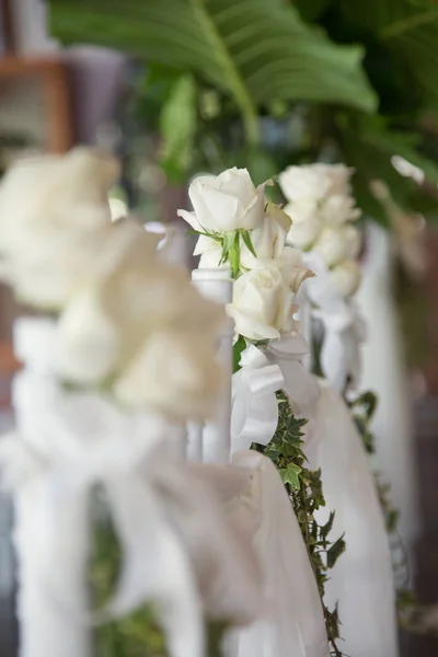 Vita Blommor Dekoration Närbild — Stockfoto