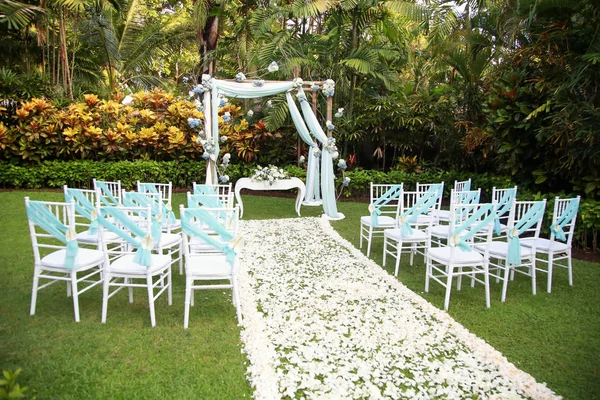 Configuración Romántica Boda Aire Libre Jardín — Foto de Stock