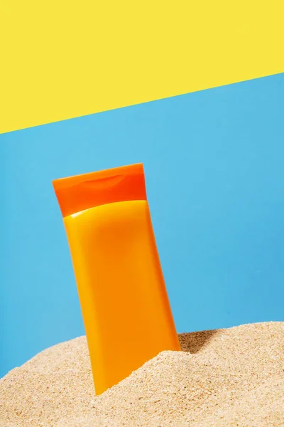 Blanko Container Für Sonnencreme Hautschutz Urlaub — Stockfoto