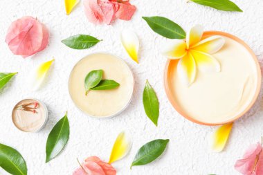 Organik Kozmetik Parfümeri Ürünleri - doğal ürünlerin üstten görünüm
