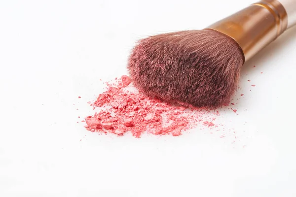 Make Pinsel Mit Lidschatten Rouge Puder — Stockfoto