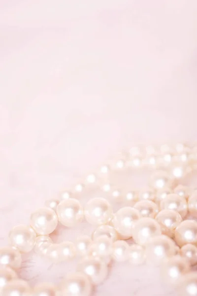 Perles Plumes Décor Romantique Avec Espace Vide — Photo