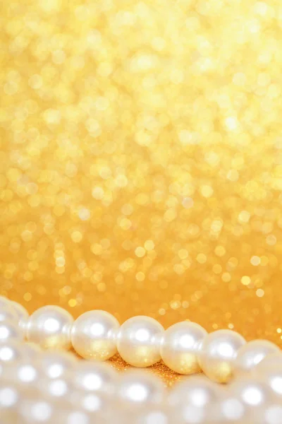 Gramada Perle Fundal Crăciun Aur — Fotografie, imagine de stoc