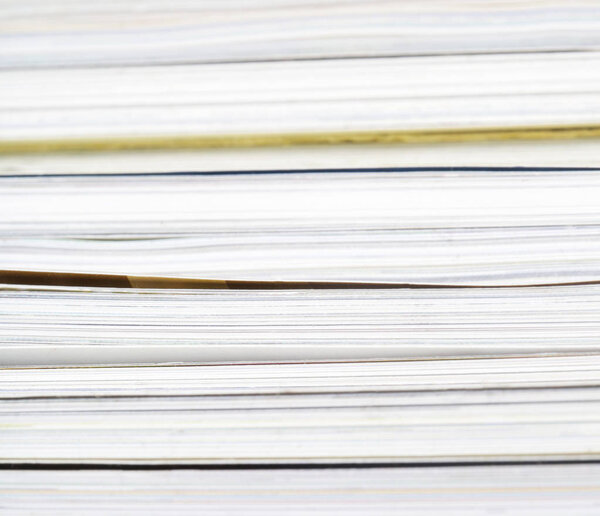 Stack of magazines - close up view