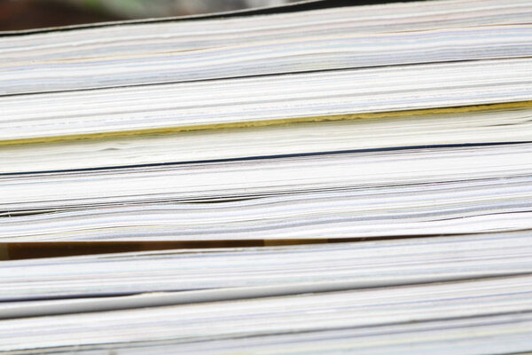 Stack of magazines - close up view