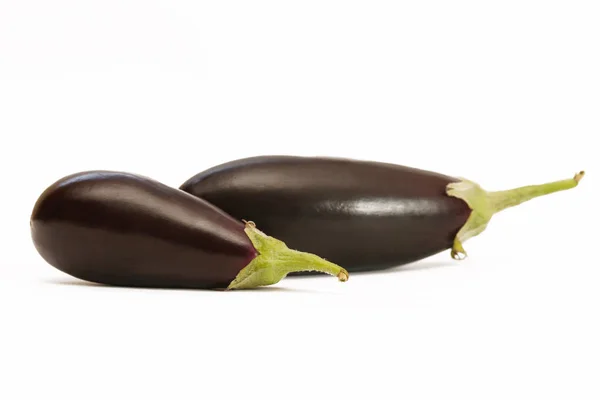 Delicious Purple Eggplants White — Stock Photo, Image