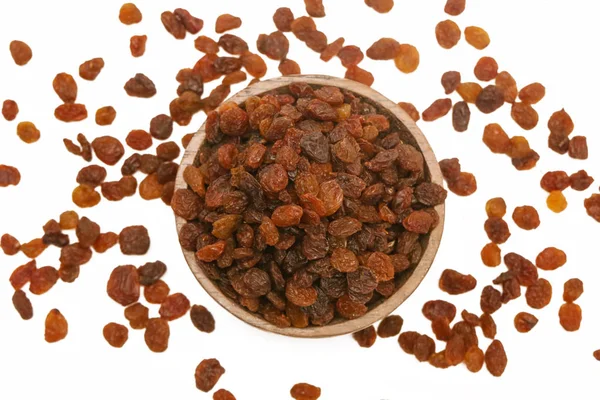 Raisins Wooden Bowl — Stock Photo, Image