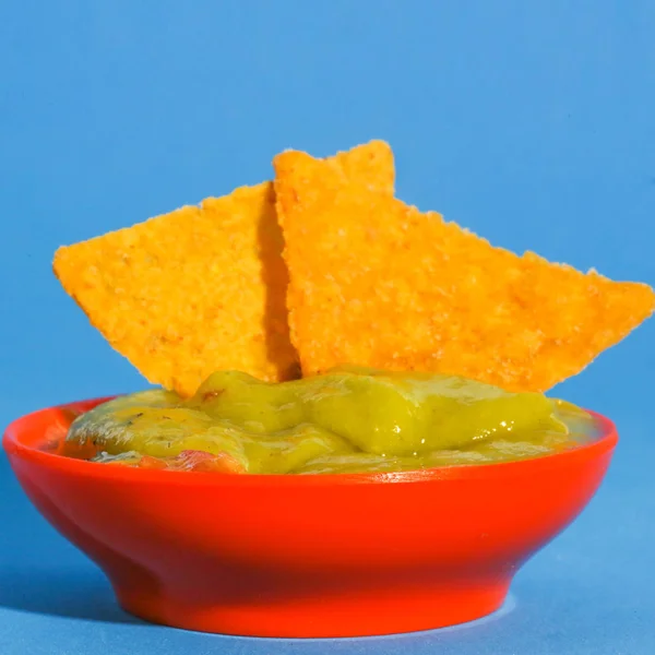 Guacamole Chips Toma Estudio — Foto de Stock