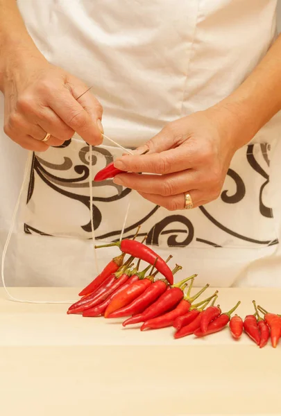 Preserving Chili Peppers Winter — Stock Photo, Image