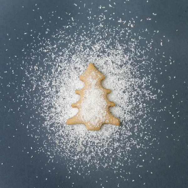 Festive Gingerbread Christmas Tree Shaped Cookie — Stock Photo, Image