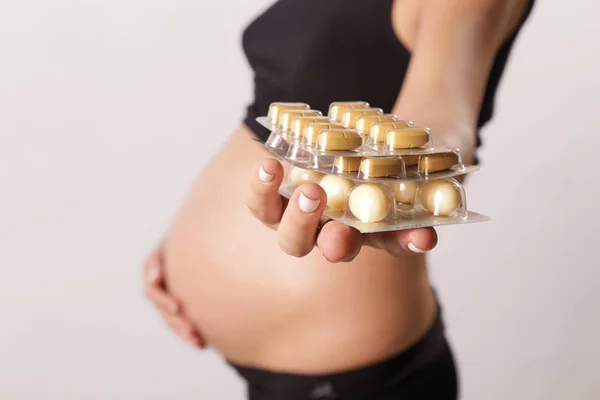 Embarazo Medicamentos Toma Estudio — Foto de Stock