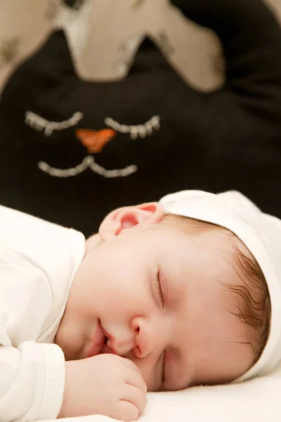 Πορτρέτο Του Αξιολάτρευτο Μωρό Νεογέννητο Στον Ύπνο — Φωτογραφία Αρχείου