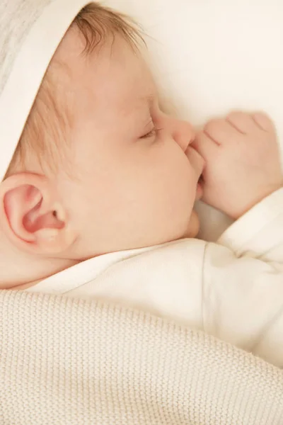 Porträt Eines Entzückenden Neugeborenen Das Schläft — Stockfoto
