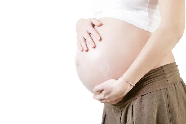 Schwangerschaftsbauch Studioaufnahme — Stockfoto