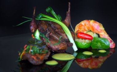 Exquisite dish, creative restaurant meal concept clipart