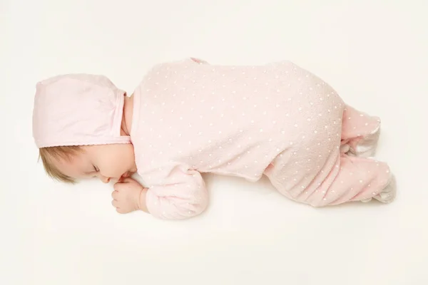 Portrait Adorable Bébé Fille Nouveau Dormant — Photo