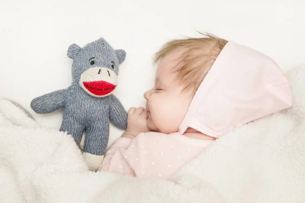 Retrato Adorável Bebê Recém Nascido Menina Dormindo — Fotografia de Stock