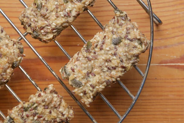 Healthy Homemade Seed Crackers — Stock Photo, Image