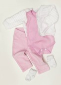Růžový  bílý baby girl oblečení