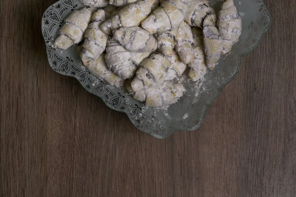 Versgebakken Koekjes Met Poedersuiker — Stockfoto