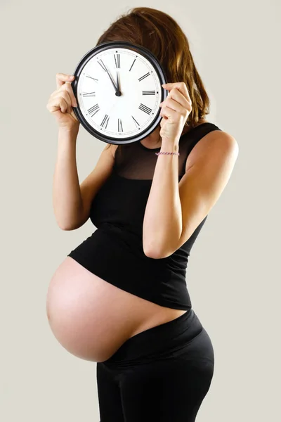 Zwangerschap Concept Tellen Uur Verwacht Van Geboorte Van Een Kind — Stockfoto