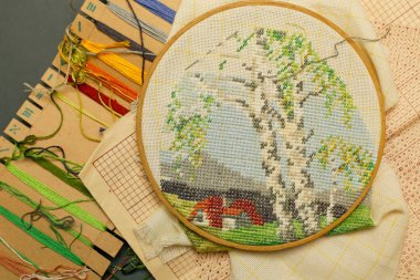 Yarı bitmiş nakış, hobi ve boş zaman zaman kavramı