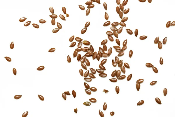 Flax Seeds White Background — Stock Photo, Image