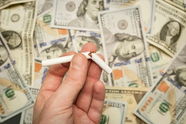 Money Cigarettes Spending Money Cigartttes — Stock Photo, Image