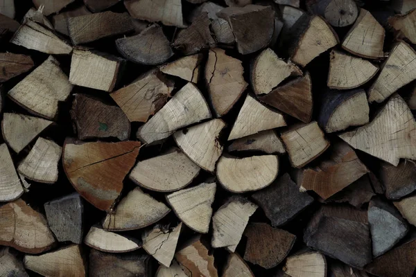 Stapel Gehakte Hout Voor Het Winterseizoen — Stockfoto