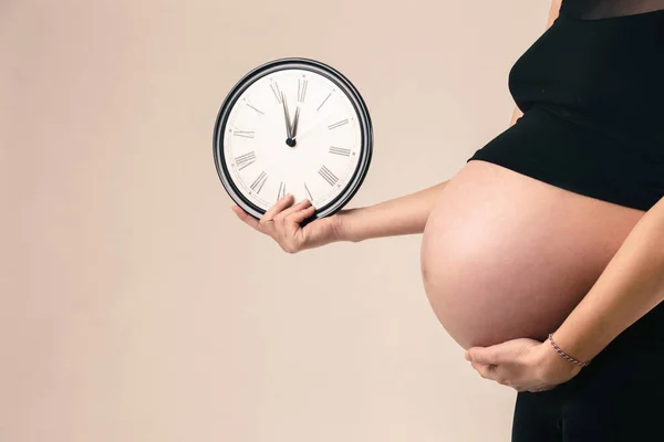 Zwangerschap Concept Tellen Uur Verwacht Van Geboorte Van Een Kind — Stockfoto