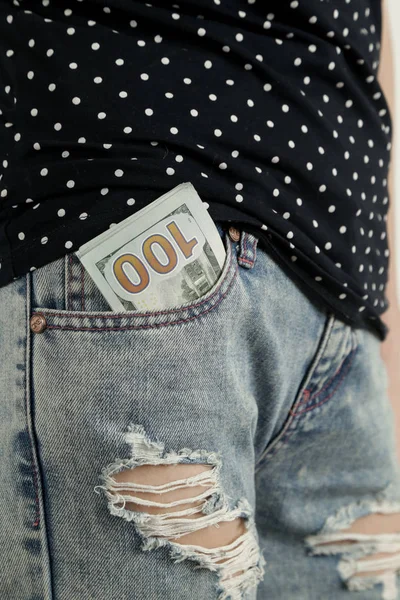 Geld Der Tasche — Stockfoto