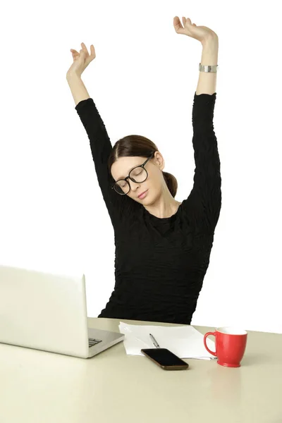 Office Liv Stretching Jobbet — Stockfoto
